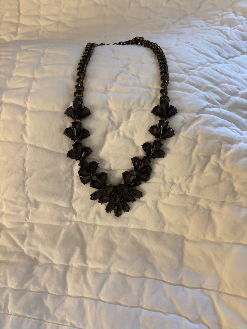 Statement Black Flower Bib Necklace